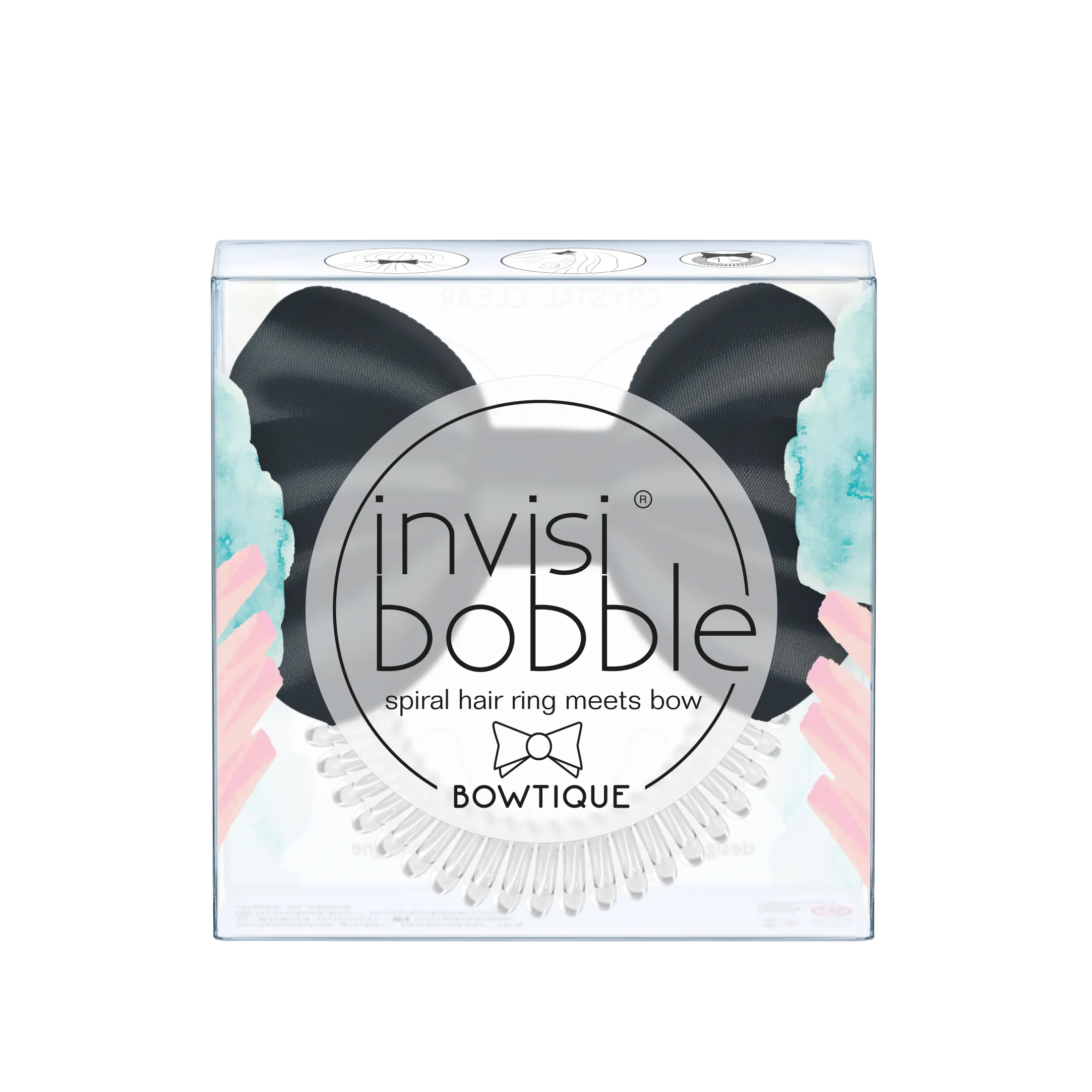 INVISIBOBBLE Bowtique True Black spiral hair ring meets bow