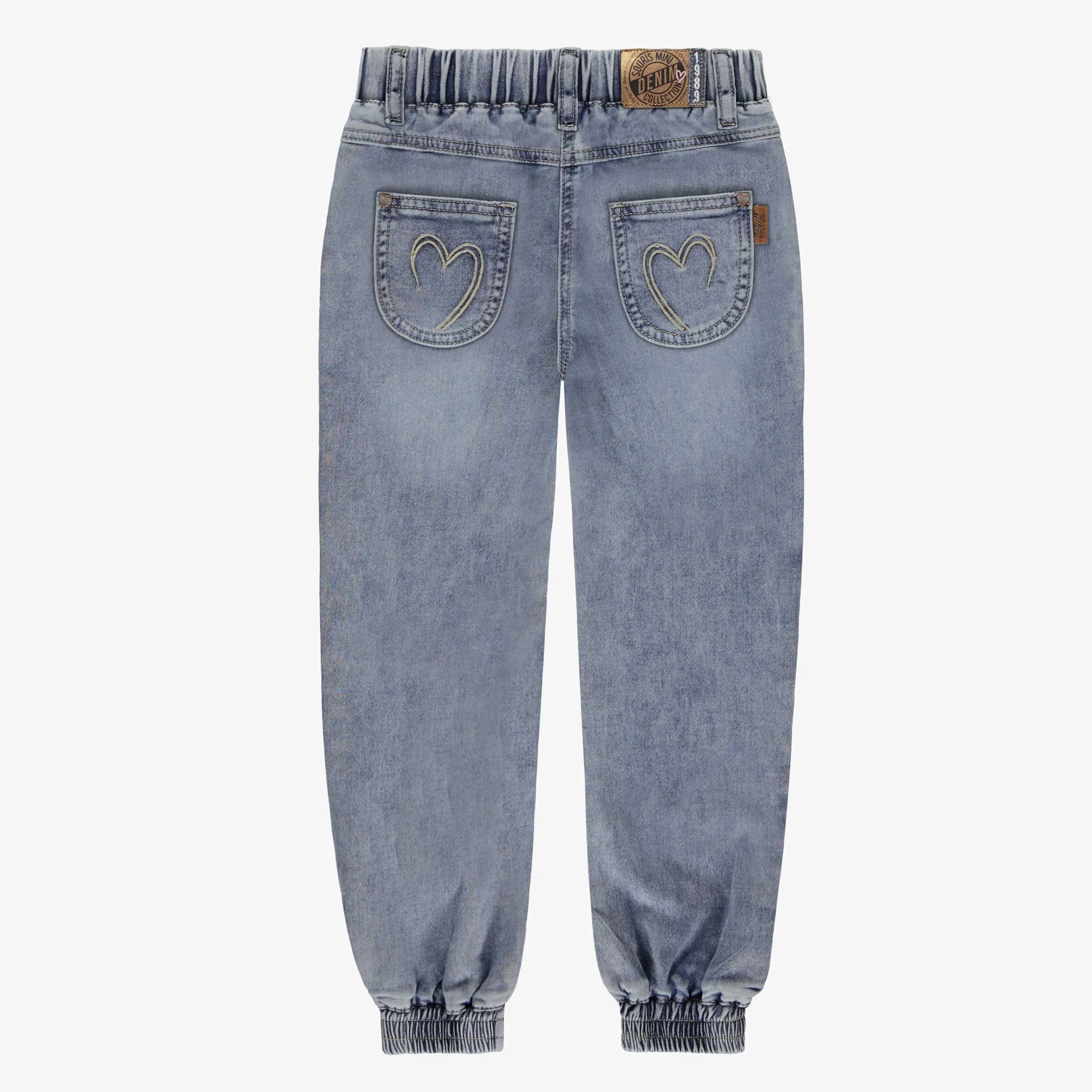 Jean bleu avec broderies, enfant || Blue jeans with embroidery, child
