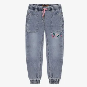 Jean bleu avec broderies, enfant || Blue jeans with embroidery, child