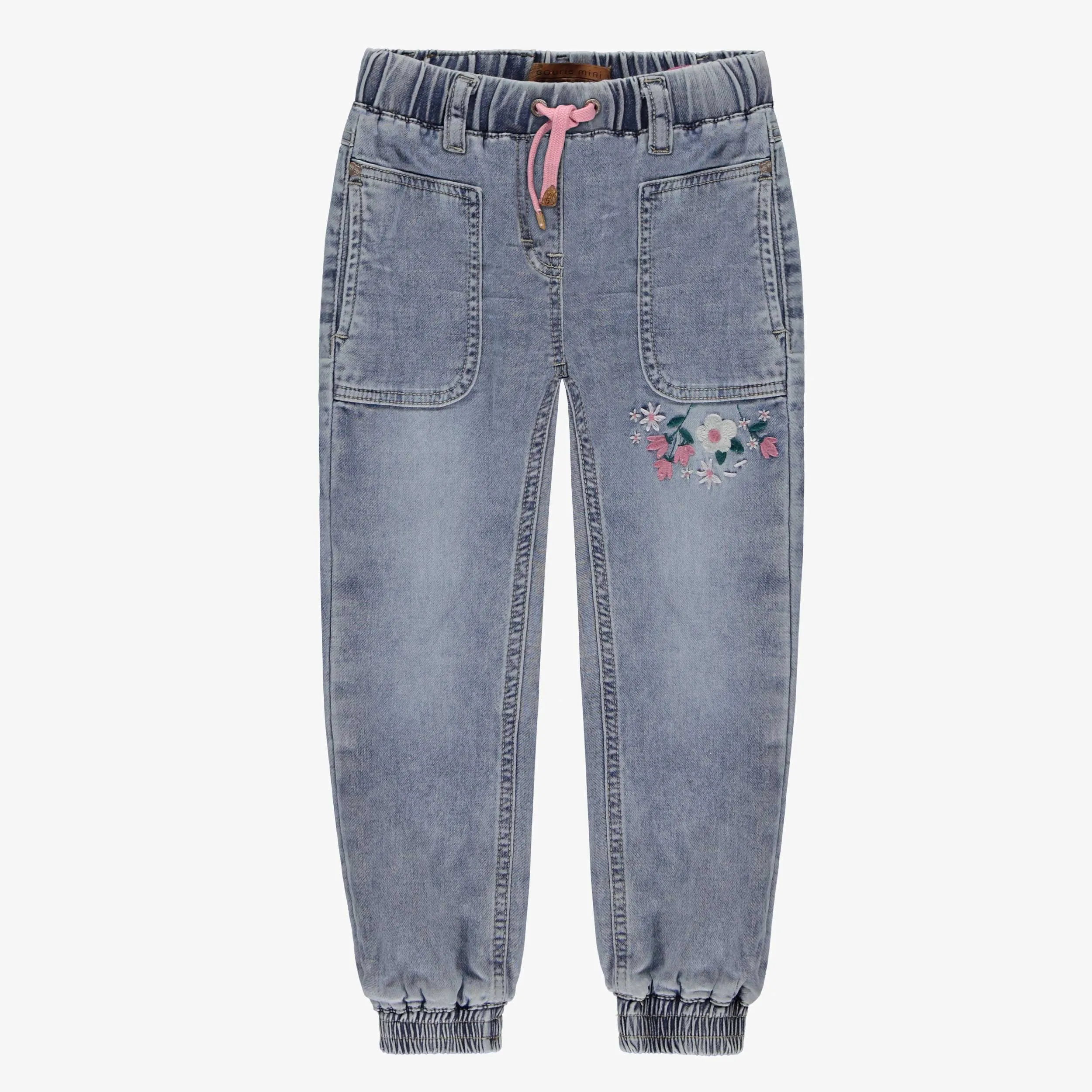 Jean bleu avec broderies, enfant || Blue jeans with embroidery, child
