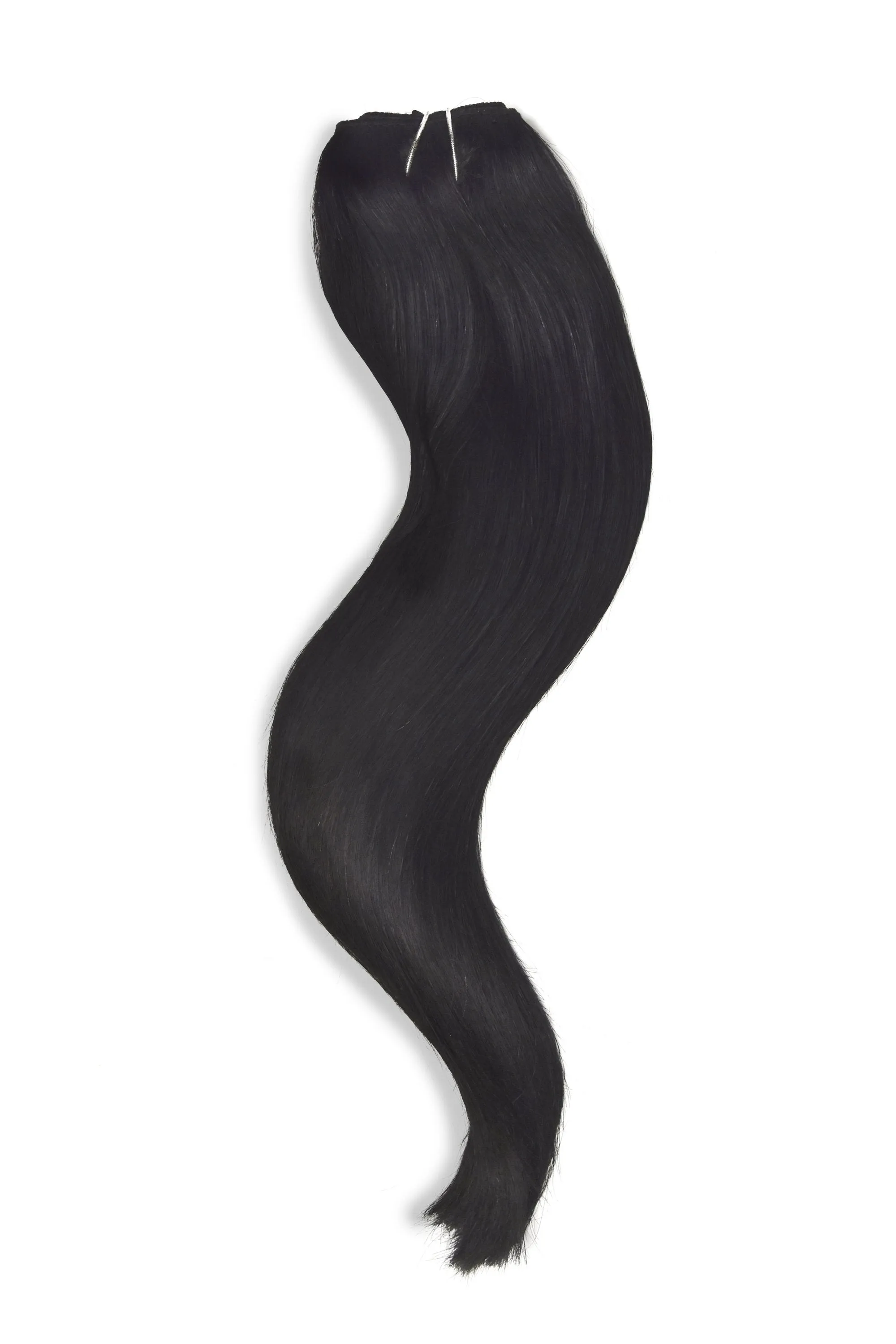 Jet Black (#1) Quad Weft Clip In One Piece Hair Extensions