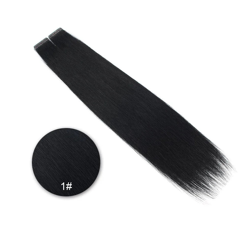 Jet Black (#1) Virgin Tape  In Hair Extensions