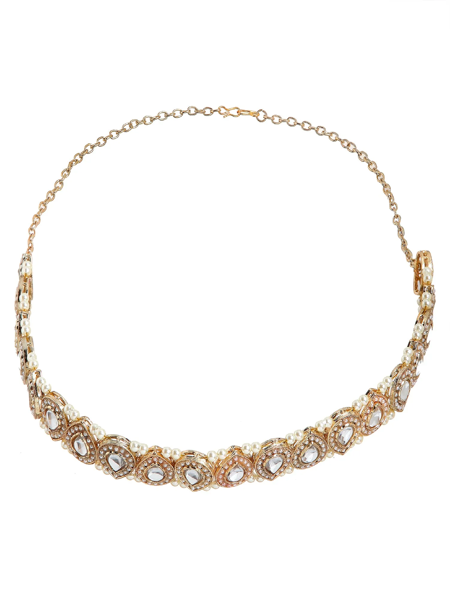 Karatcart Kundan Drop Studded Hairband