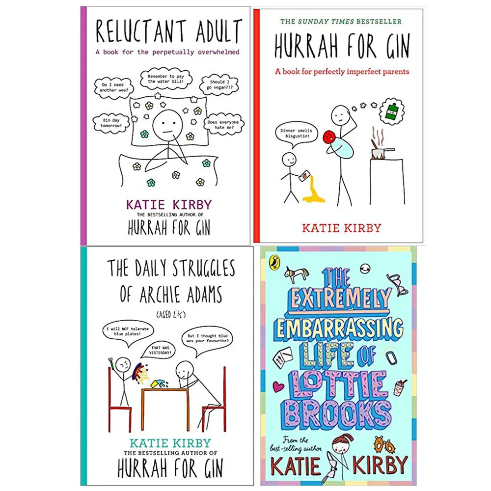 Katie Kirby 4 Books Collection Set (Hurrah for Gin, Life of Lottie Brooks, Hurrah for Gin, Archie Adams (Aged 2 ¼))