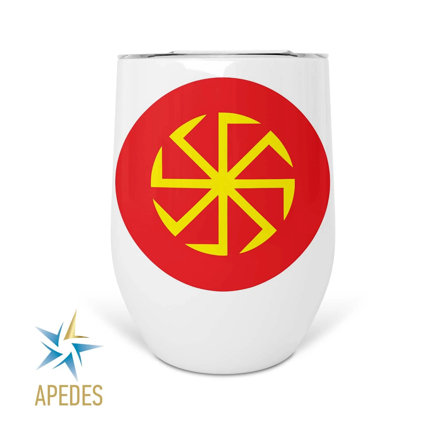 Kolovrat Slavic Solar Symbol Stainless Steel Stemless Wine Cup 12 OZ