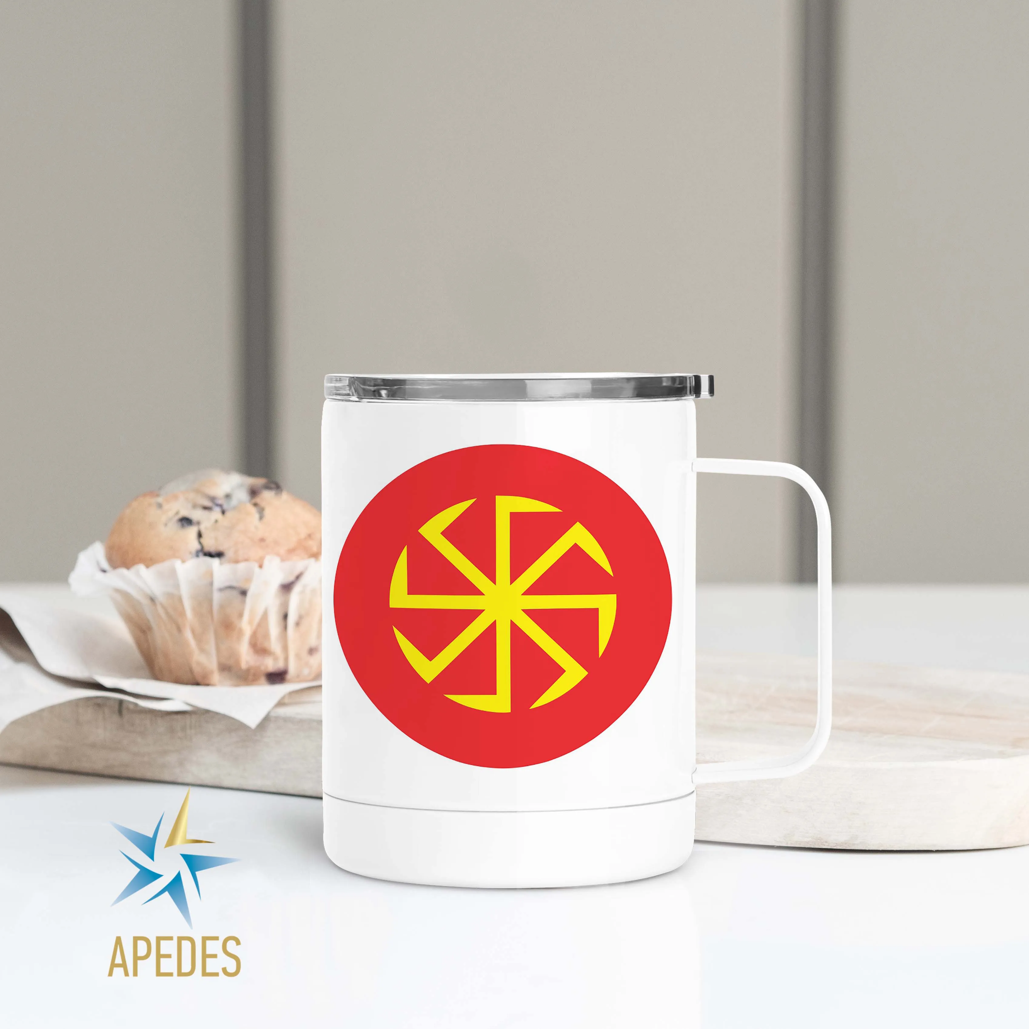 Kolovrat Slavic Solar Symbol Stainless Steel Travel Mug 13 OZ