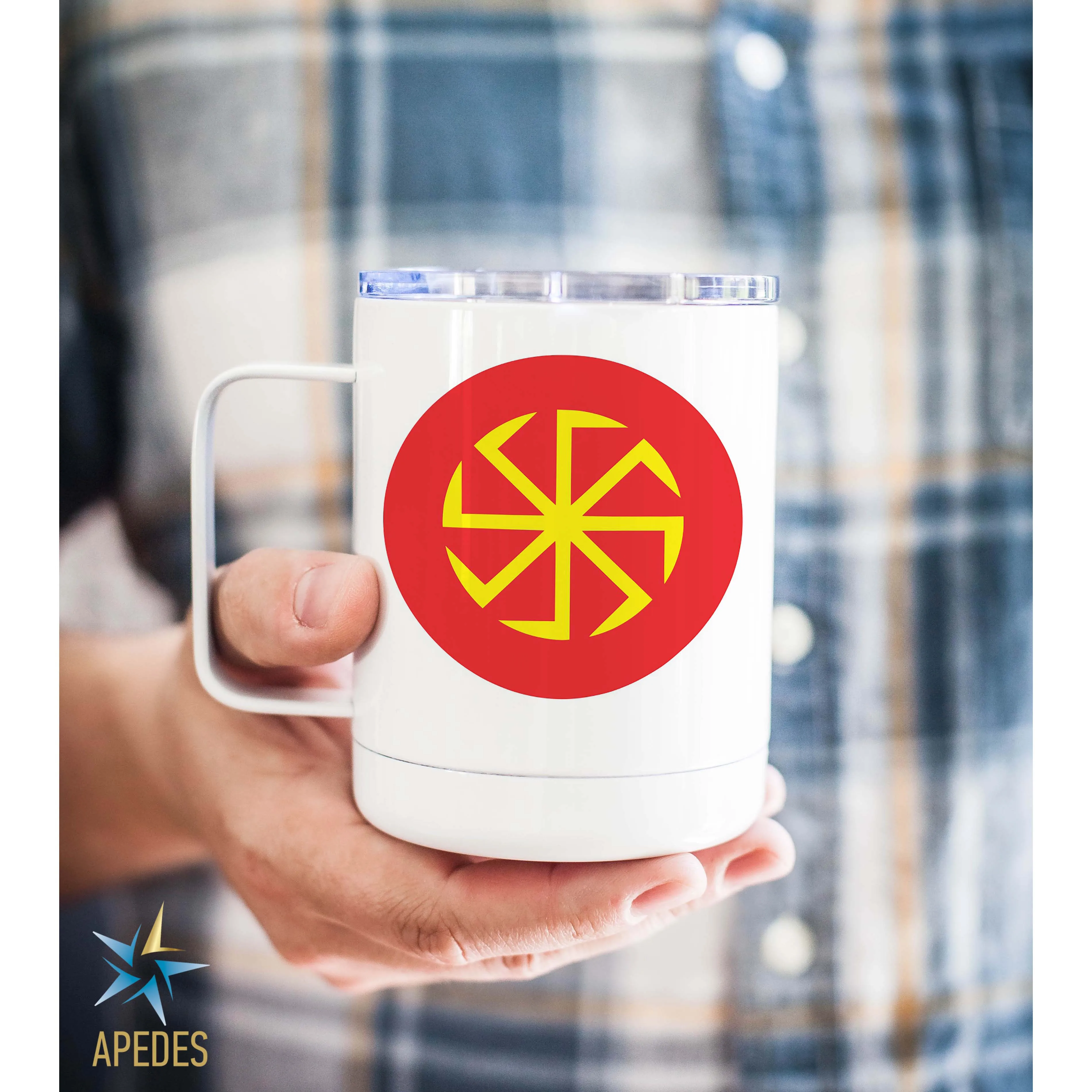 Kolovrat Slavic Solar Symbol Stainless Steel Travel Mug 13 OZ