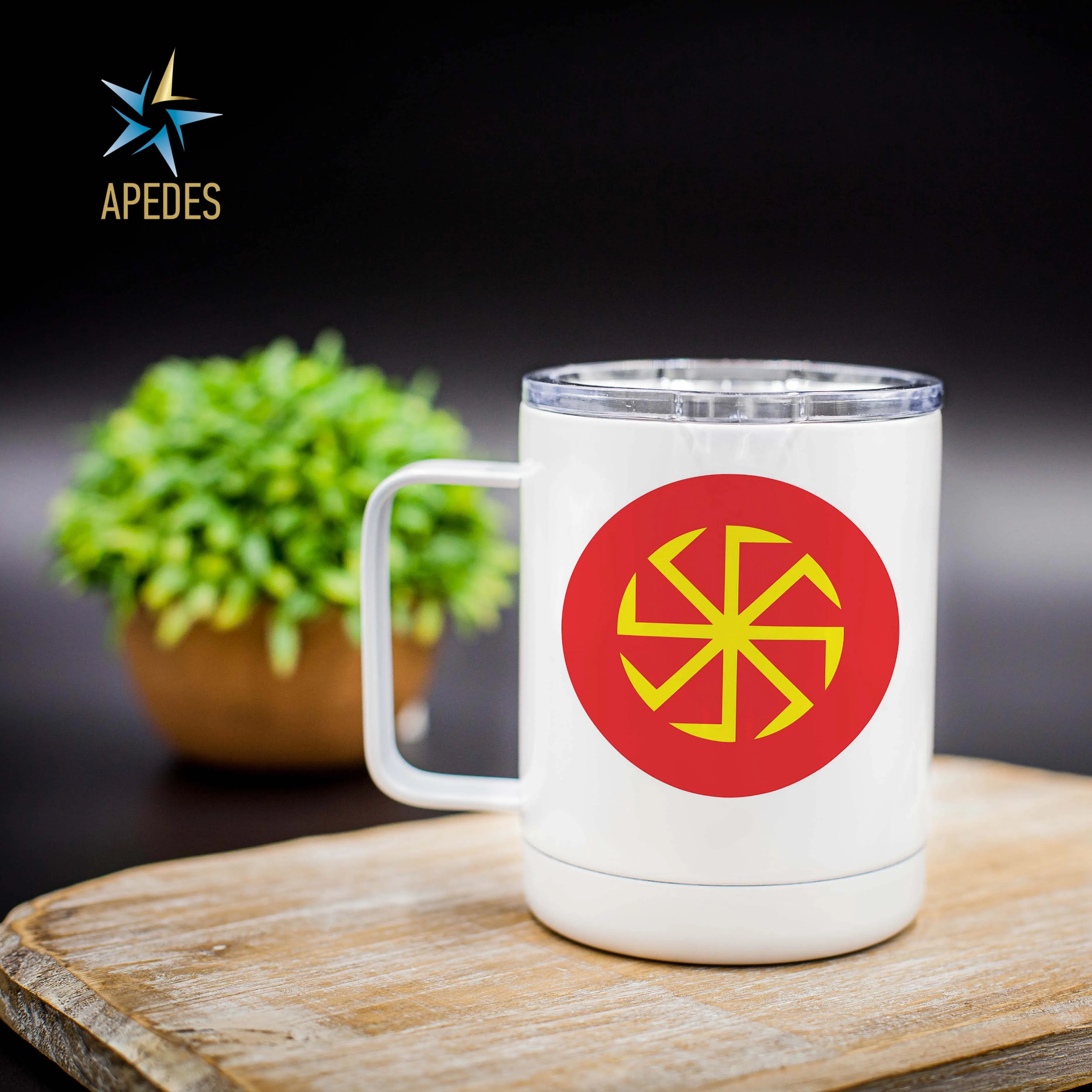 Kolovrat Slavic Solar Symbol Stainless Steel Travel Mug 13 OZ