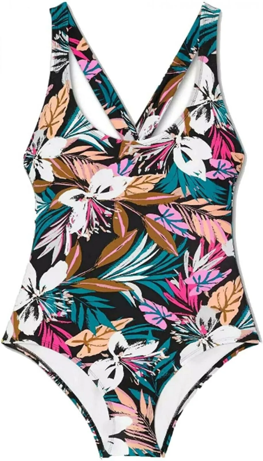 Kona Sol Twist-Back Medium-Coverage One Piece Swimsuit Tropical Medium