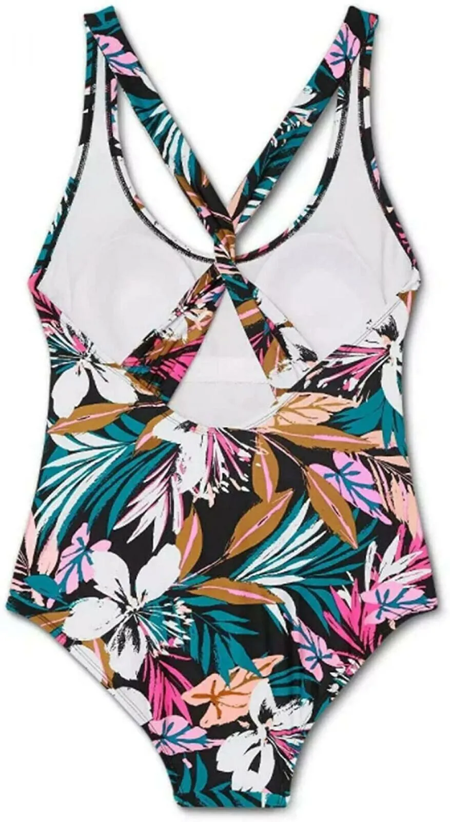 Kona Sol Twist-Back Medium-Coverage One Piece Swimsuit Tropical Medium