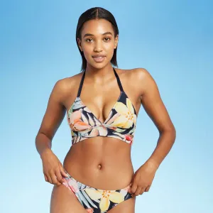 Kona Sol Women's Faux Wrap Timeless Garden Halter Bikini Top