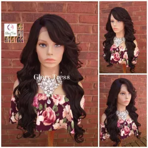 Lace Front Wig, Glory Tress, Wig, Wavy Wig, Black Wig, Wigs, African American Wig, Wavy Lace Front Wig, Side Bangs // BEAUTIFUL