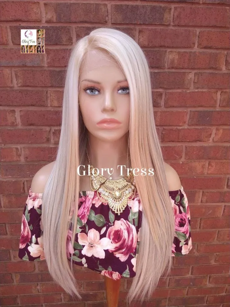 Lace Front Wig, Ombre Ash Blonde Wig, Straight Wig, Blonde Wig, Glory Tress Wigs, Wigs, Wig, Heat Safe, On Sale  // YOU'RE AWESOME
