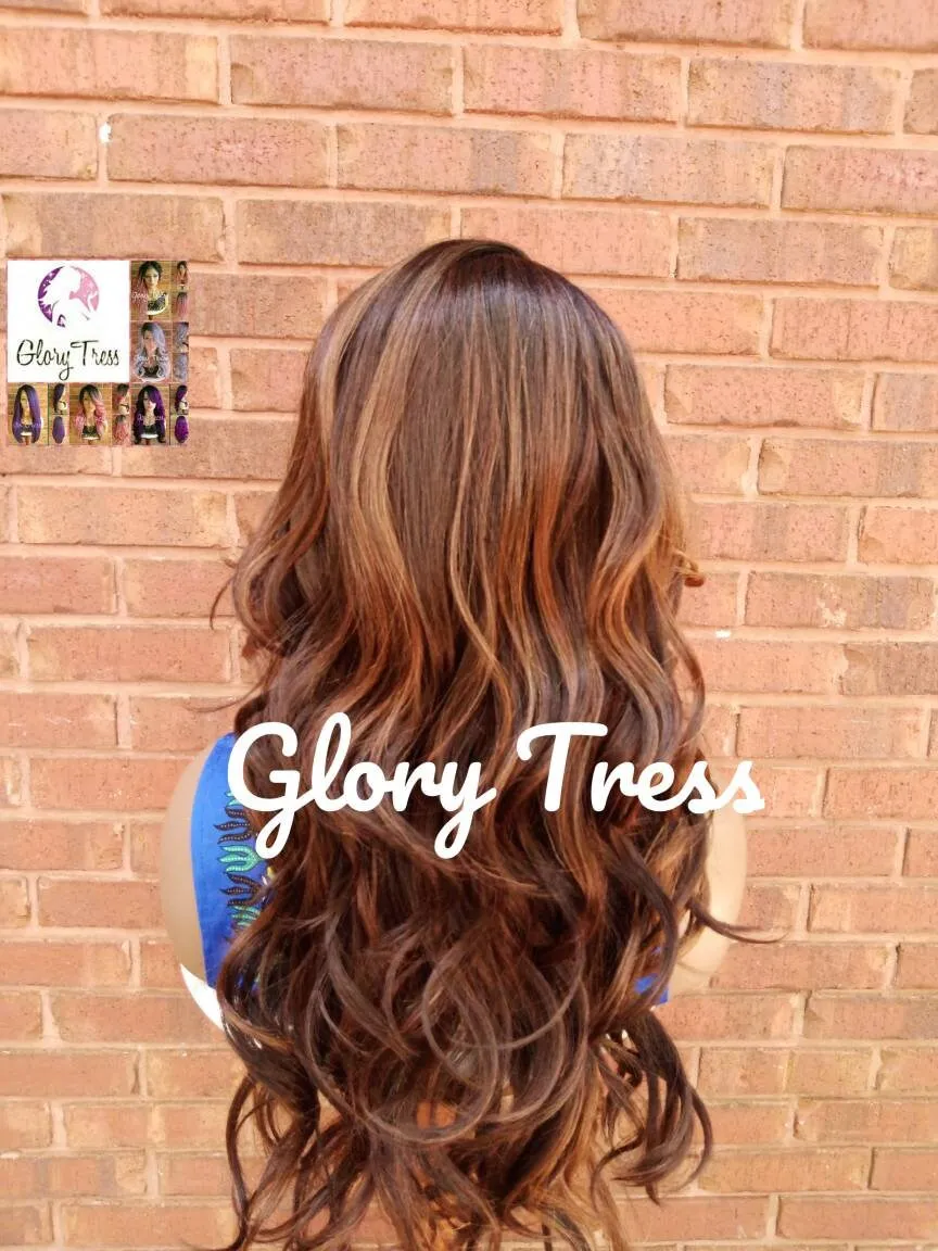 Lace Front Wig, Wavy Lace Front Wig, Ombre Auburn Wig, Dark Rooted Bombshell Wig, On Sale // PURITY2