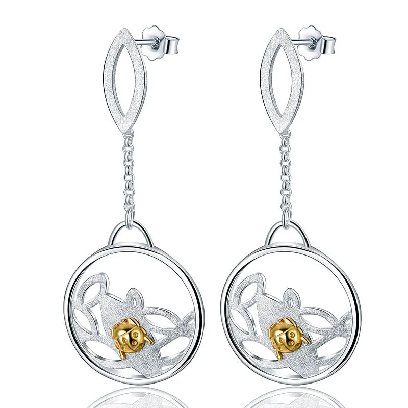 Ladybird Beetle Dangle Earrings