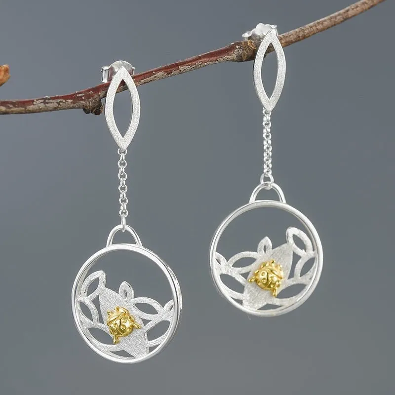 Ladybird Beetle Dangle Earrings