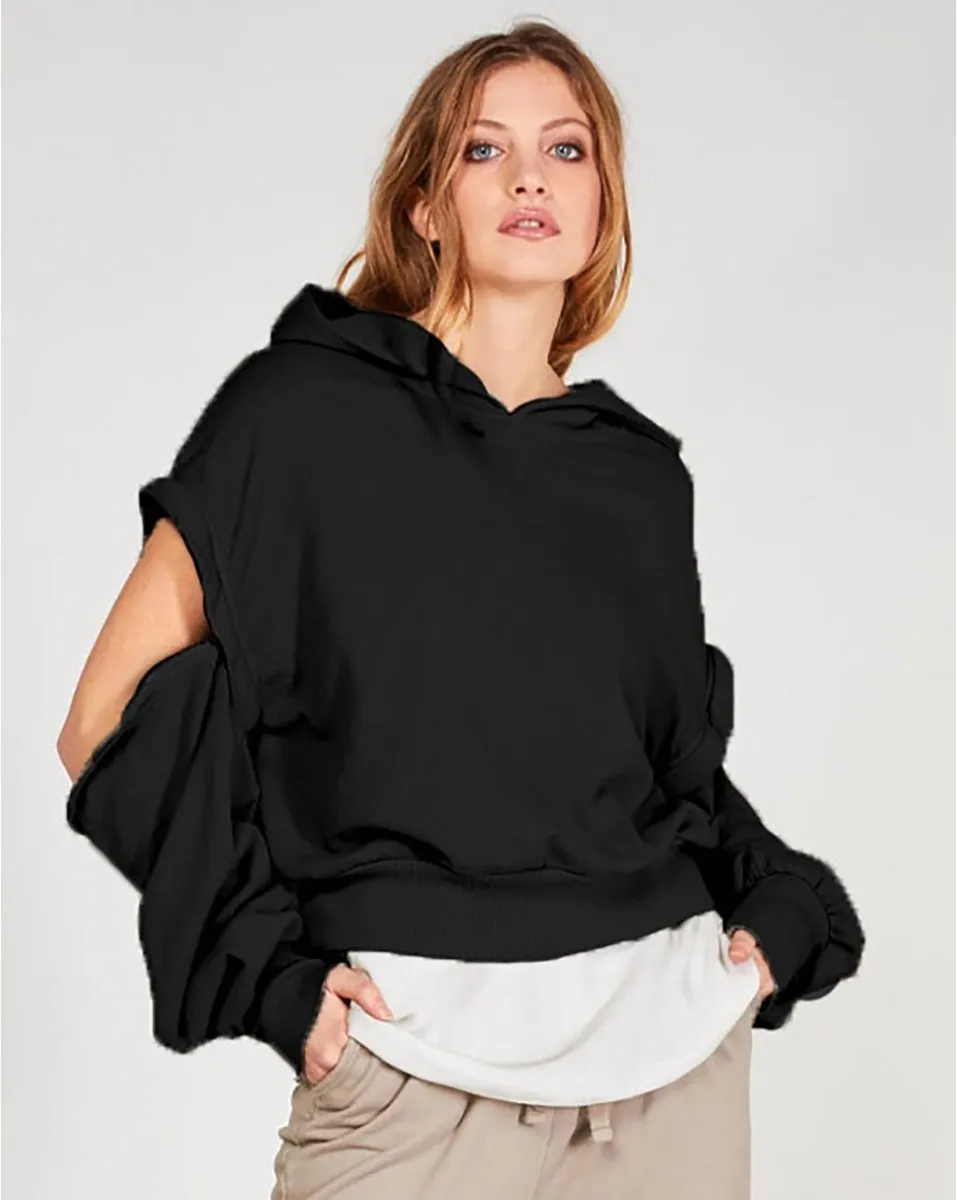 Layered Hooded Sweatshirt