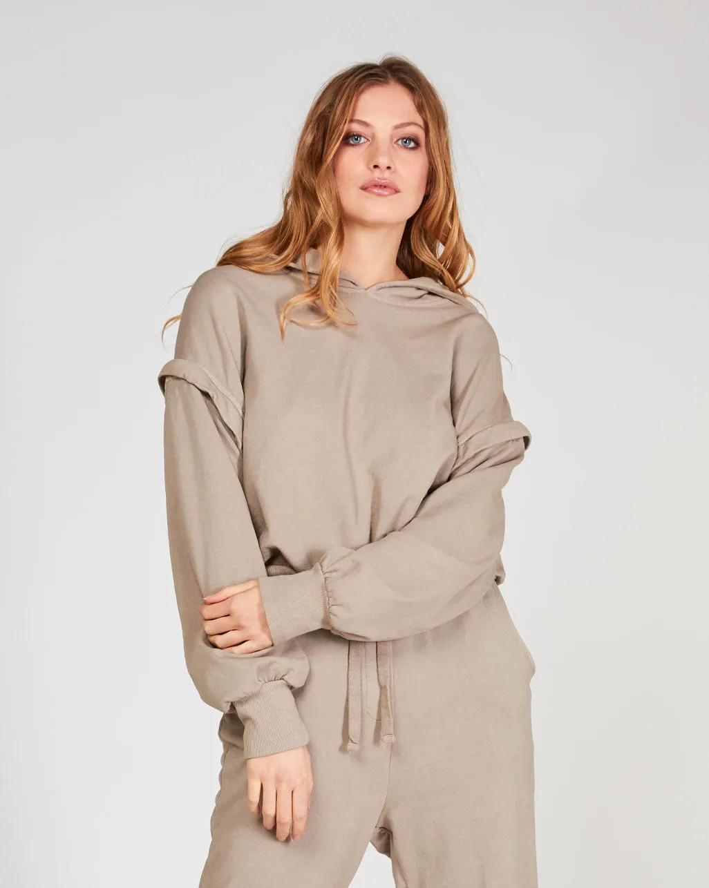 Layered Hooded Sweatshirt