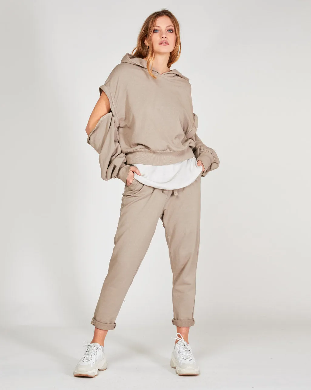 Layered Hooded Sweatshirt