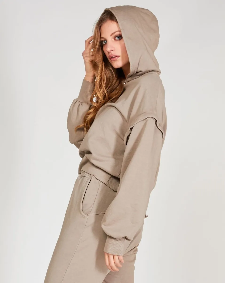 Layered Hooded Sweatshirt