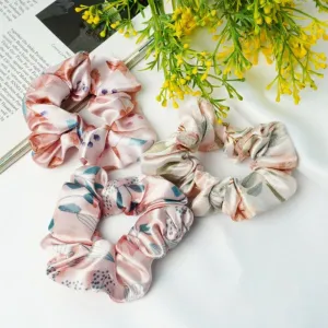 Leaf Printed Scrunchies Set of 3