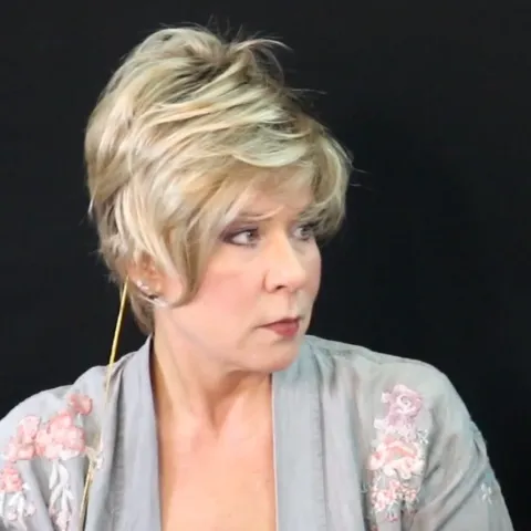 Leisure linen gold short wig（Hair root black）