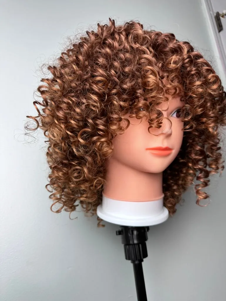 Light Brown Short Bob Curly Afro Wig for Black Women