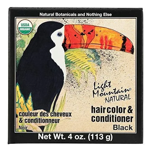 Light Mountain Natural Black Hair Color & Conditioner 113 Grams