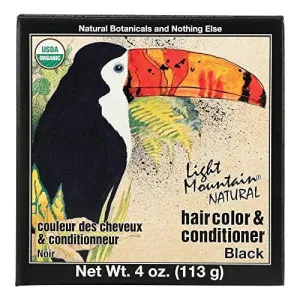 Light Mountain Natural Black Hair Color & Conditioner 113 Grams