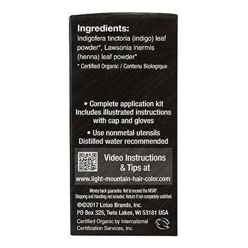 Light Mountain Natural Black Hair Color & Conditioner 113 Grams