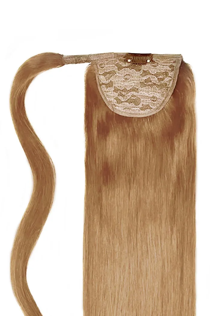 Lightest Brown (#18) Straight Up Wrap Around Ponytail Extension