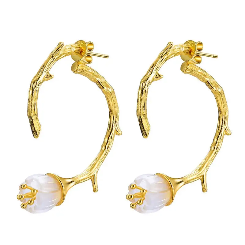 Lily of the Valley Flower Drop Earrings