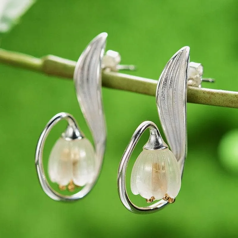 Lily of the Valley Flower Drop Earrings
