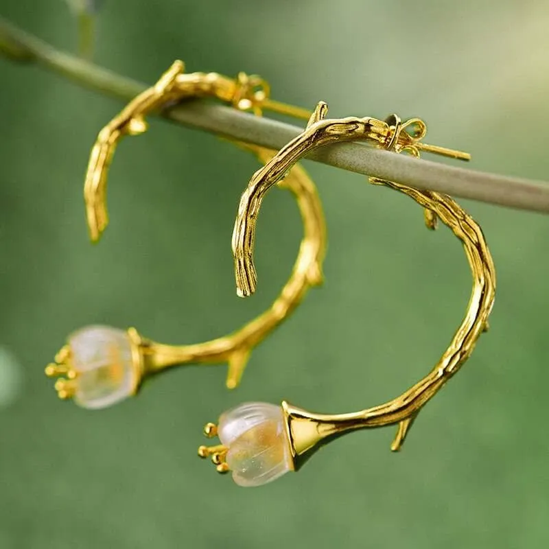 Lily of the Valley Flower Drop Earrings
