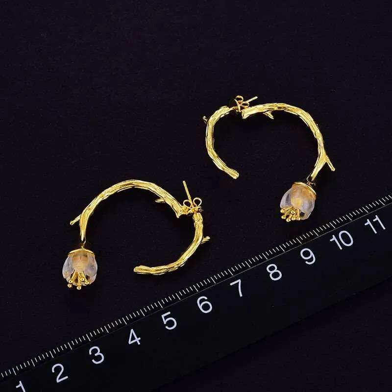 Lily of the Valley Flower Drop Earrings