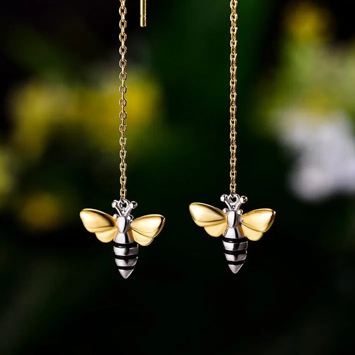 Lovely Honey Bee Dangle Earrings