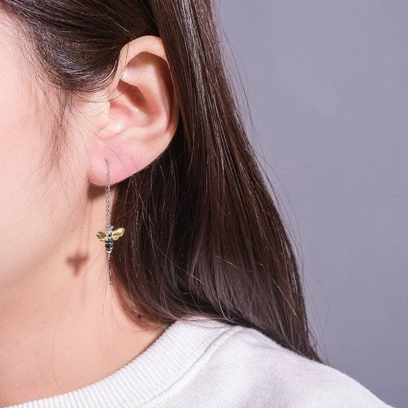 Lovely Honey Bee Dangle Earrings