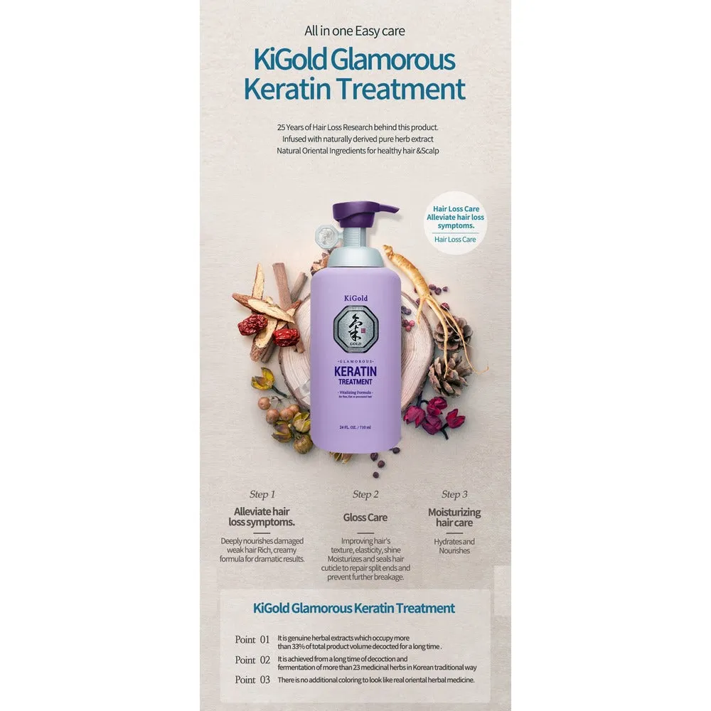 <b>Daeng Gi Meo Ri</b><br> Ki Gold Glamorous Volume Shampoo   Keratin Treatment <br>(24 fl. oz / 710 ml)</br>