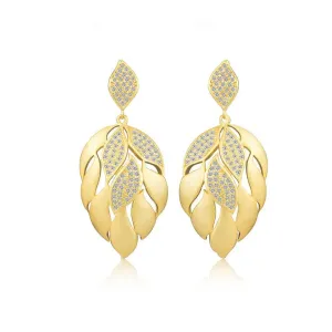 Luxury Aster Flower Petals Dangle Earrings
