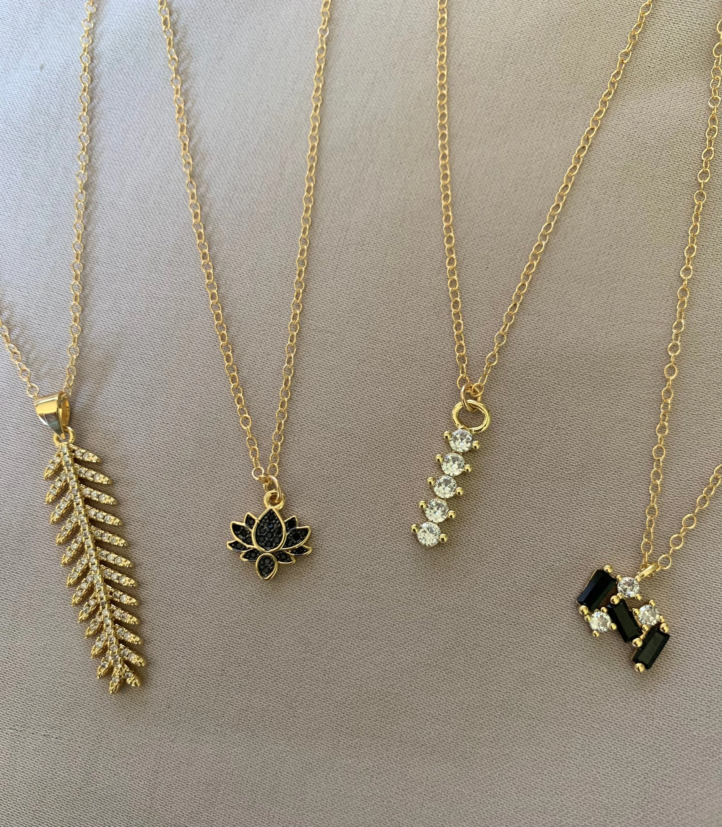 Majesty Palm Leaf Necklace with White Cubic Zirconias