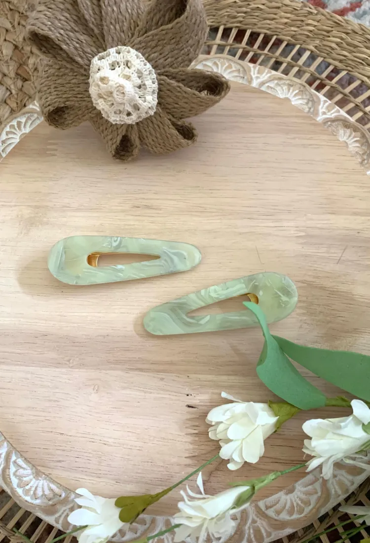 Marble Hair Clip Set