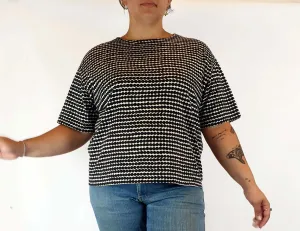Marimekko x Uniqlo black and white polka dot print top size L