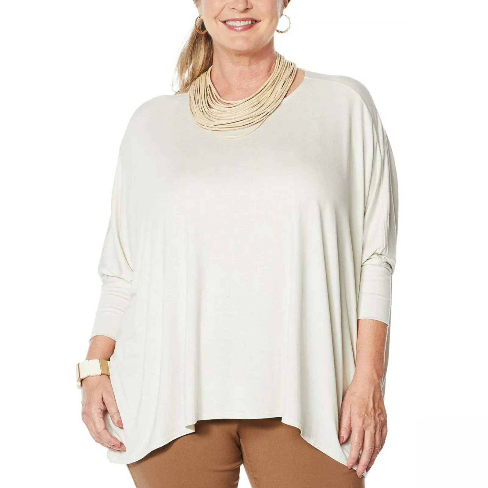 MarlaWynne WynneLayers Women's Plus Size Boxy Bateau Neck Top