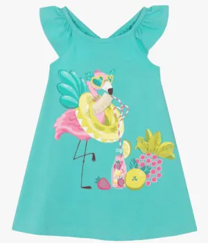 Mayoral Aqua Flamingo Dress