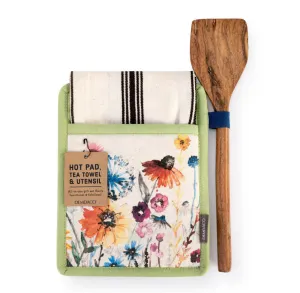 Meadow Flowers Hot Pad Towel w/Spatula
