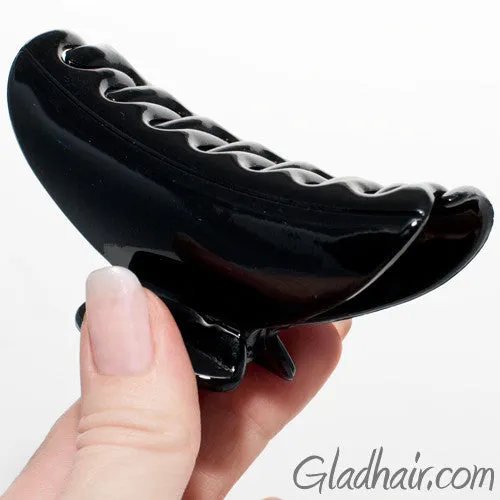 Medium Black Plastic Hair Clamp Arch Style