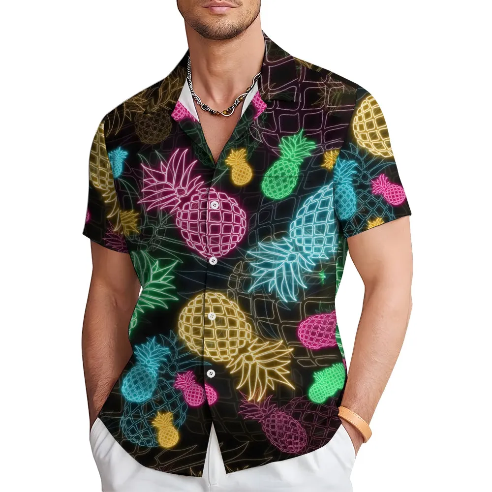 Men's Fashion Pineapple Graphic Print Shirt 2406002478