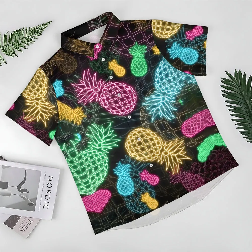 Men's Fashion Pineapple Graphic Print Shirt 2406002478