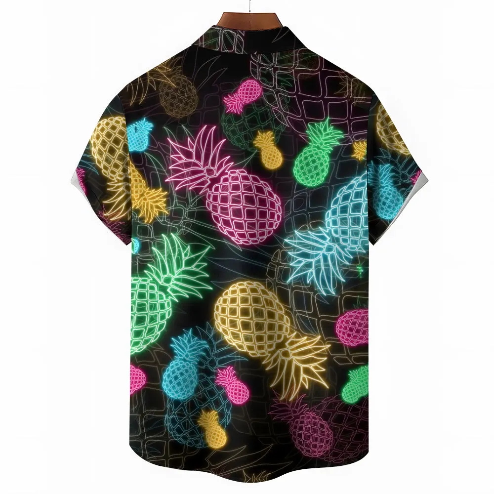 Men's Fashion Pineapple Graphic Print Shirt 2406002478
