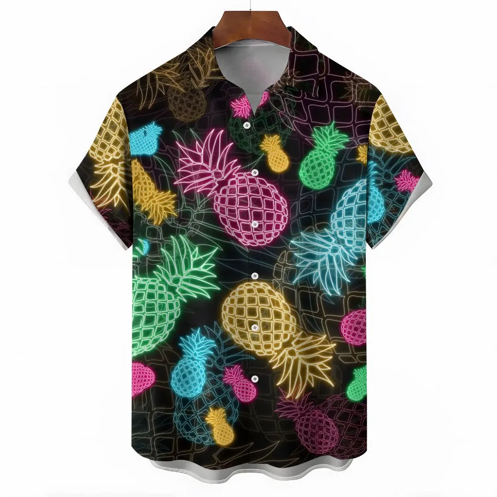 Men's Fashion Pineapple Graphic Print Shirt 2406002478
